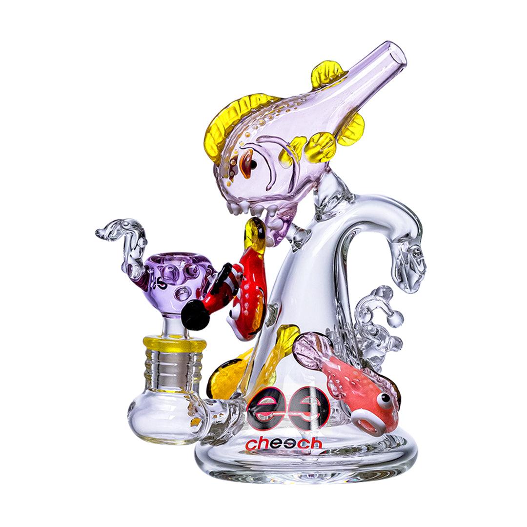 8.5" PIRANHA CATCHING WAVES BONG - Cloud Cat