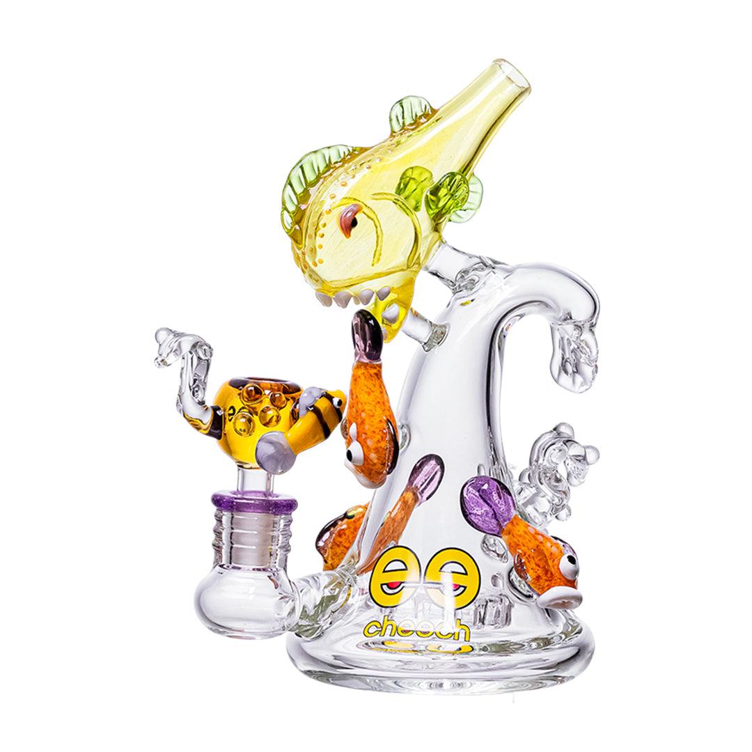 8.5" PIRANHA CATCHING WAVES BONG - Cloud Cat
