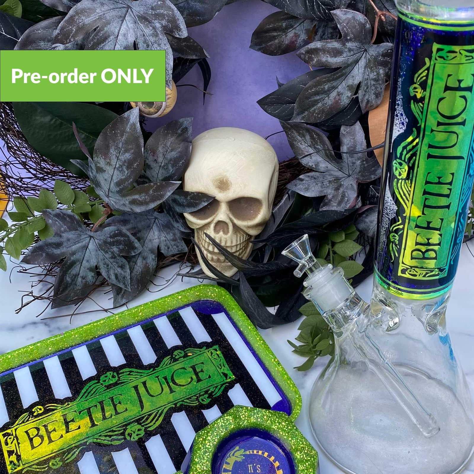 14” BEETLEJUICE BEAKER BONG - Cloud Cat