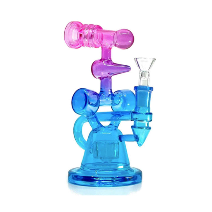 8" NEON ARROW RECYCLER BONG