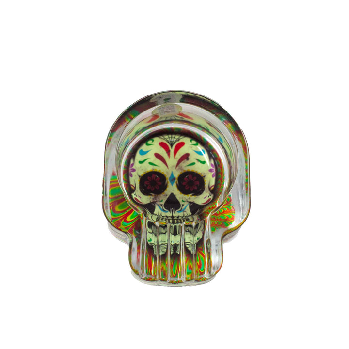 GLOW-IN-THE-DARK SUGAR SKULL ASHTRAYS