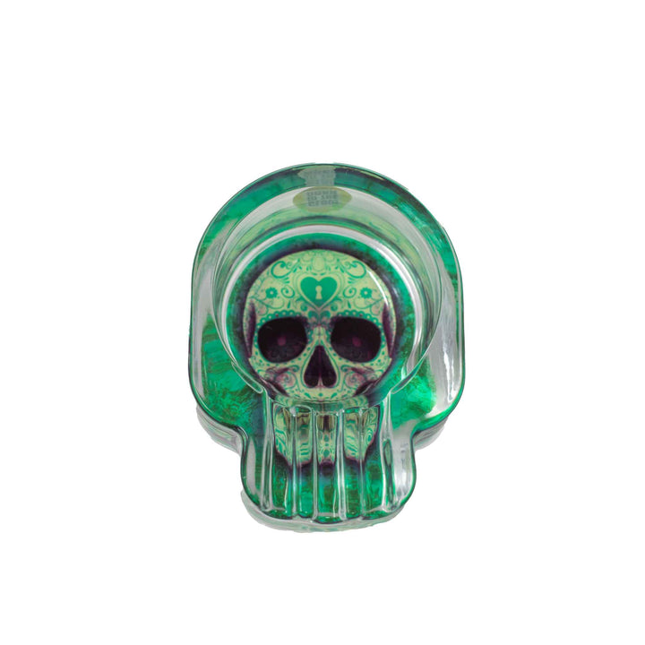 GLOW-IN-THE-DARK SUGAR SKULL ASHTRAYS