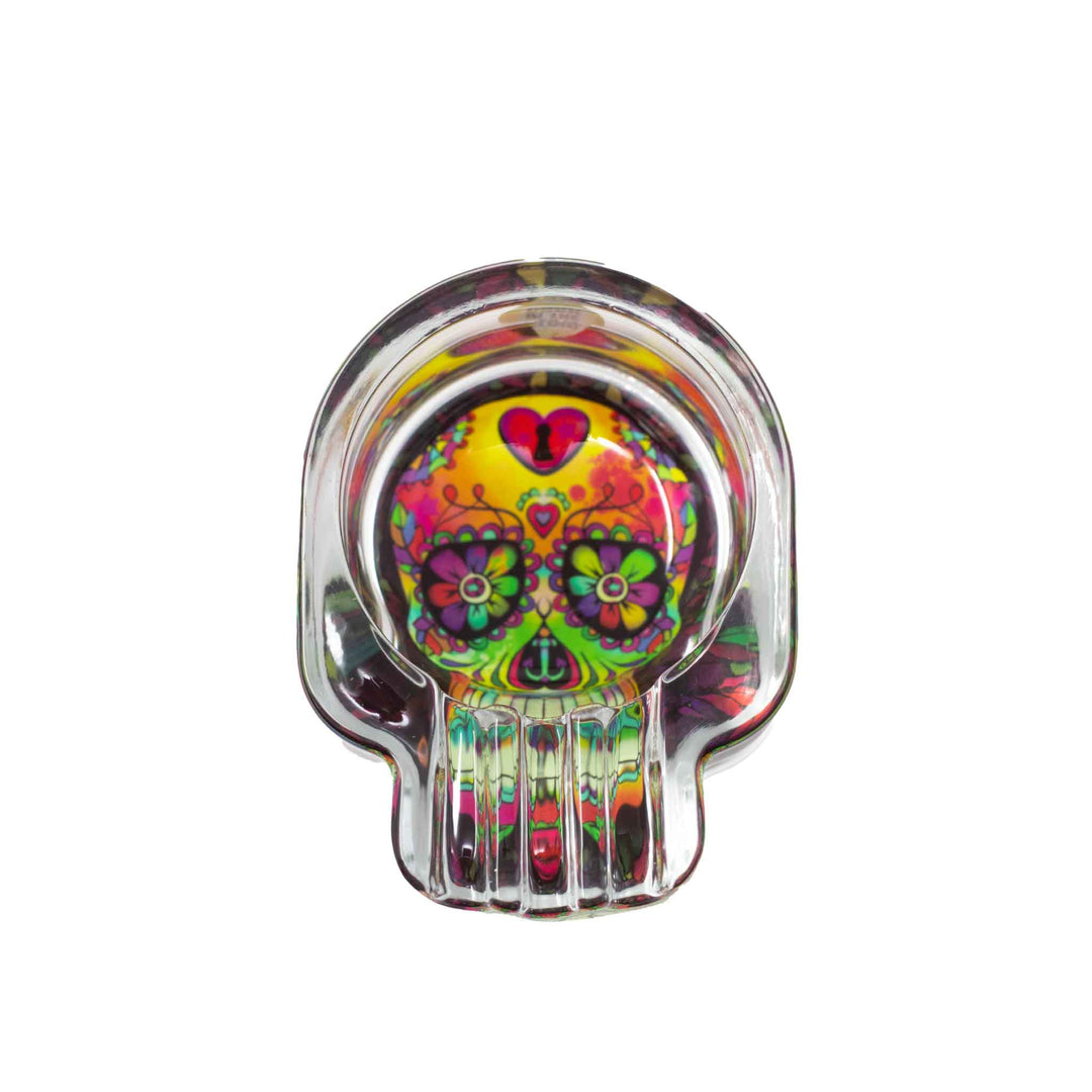 GLOW-IN-THE-DARK SUGAR SKULL ASHTRAYS