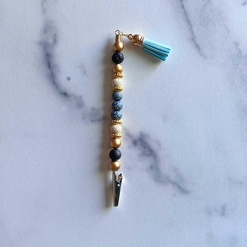 BLUE & WHITE LEOPARD PRINT JOINT CLIP - Cloud Cat