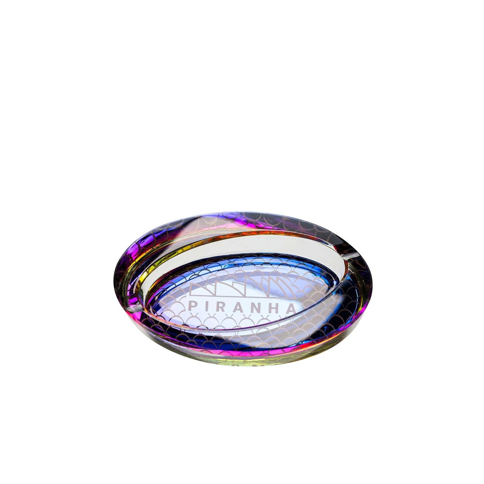 PIRANHA GLASS OVAL SLANT ASHTRAY - Cloud Cat